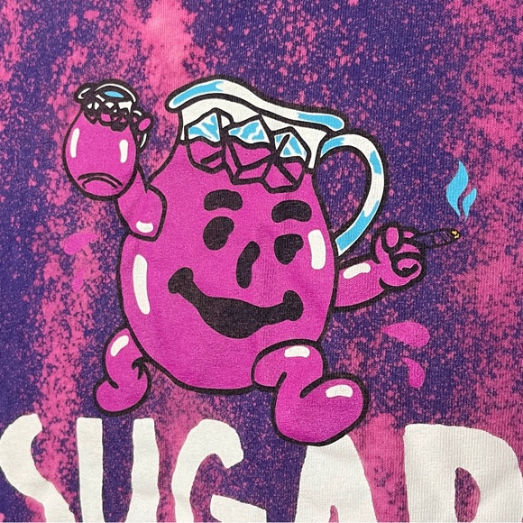 Kool Aid Man Purple Drink Puff Shirt Medium Distressed Funny 90s Vintage sugar - Picture 3 of 6